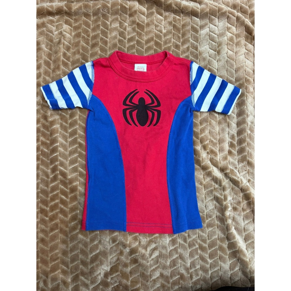 Hanna‎ Andersson Spider-Man Pajama Shirt Size 4 Marvel Organic Cotton Red Blue
